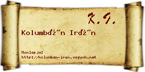 Kolumbán Irén névjegykártya