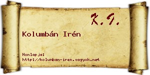 Kolumbán Irén névjegykártya