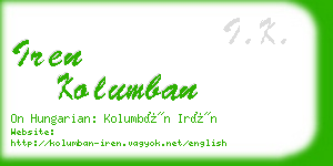 iren kolumban business card